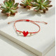 Βραχιόλι καρδιά mukuki κόκκινη με λεπτομέρειες χρυσές και με αυξομείωση στο κούμπωμα 
