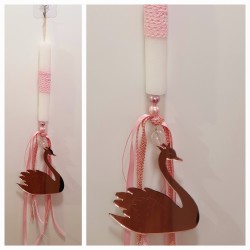 Λαμπάδα Κύκνος plexiglass ροζ χρυσό